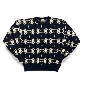 Vintage Westchester Classics Sweater Sz Large Retro Grandpa Geometric Knit 80s